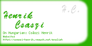 henrik csaszi business card