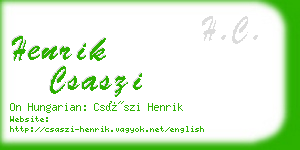 henrik csaszi business card